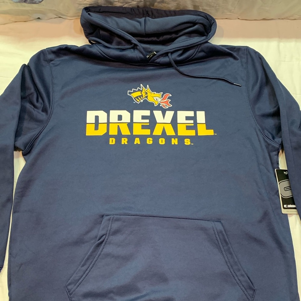 NWT Drexel Dragons Men's XL Navy Blue Lantern Pullover Hoodie NCAA